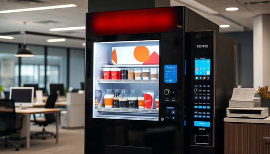 A modern coffee vending machine in an office setting