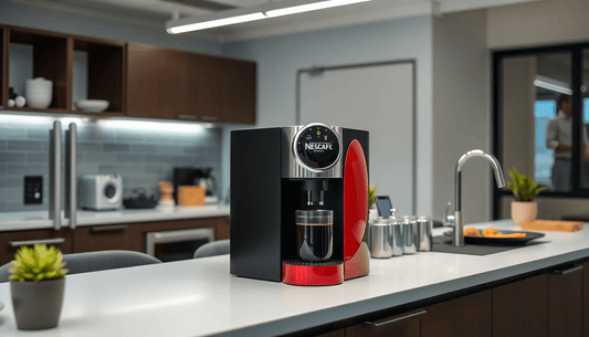 A Nescafe coffee machine in a modern office kitchen