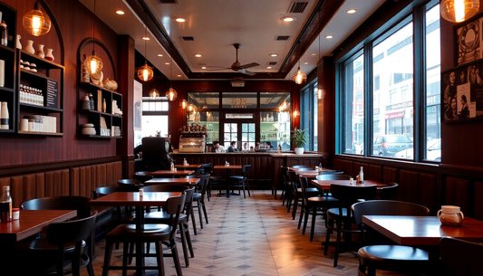 Coffee shop interior at Connaught Place, New Delhi