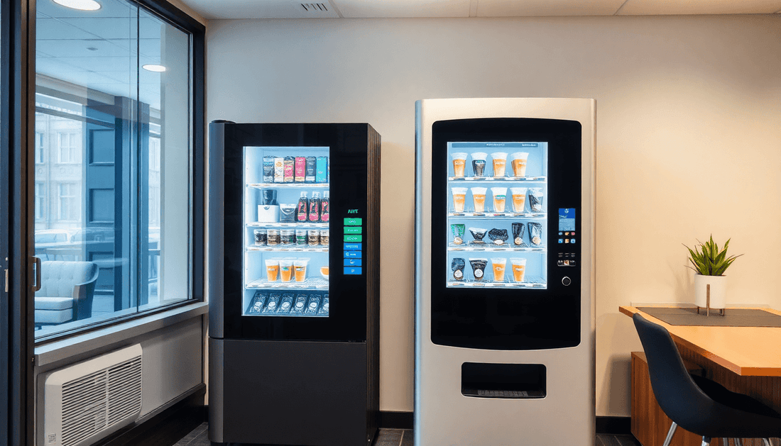 Modern coffee vending machine in an office setting