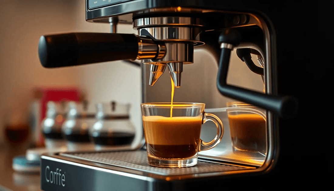 A sleek coffee machine brewing fresh coffee in Uttar Pradesh