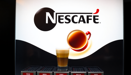 Nescafe coffee vending machine dispensing fresh coffee