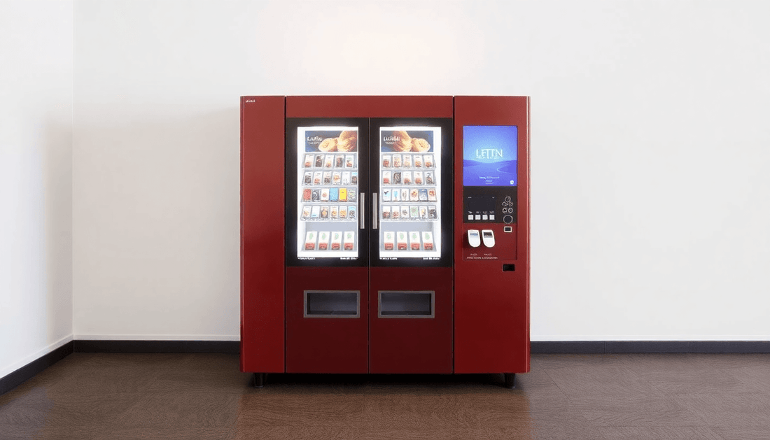 A sleek Atlantis Classic 3-lane coffee vending machine