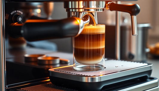 Freshly brewed coffee from an espresso machine showcasing NESCAFE Signature Blend 1 KG PRICE coffee experience