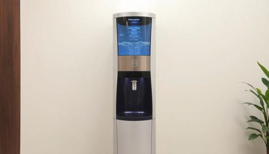 Contact us | coffee machine sale | Fully Automatic Coffee Machine standing against plain wall with potted plant nearby