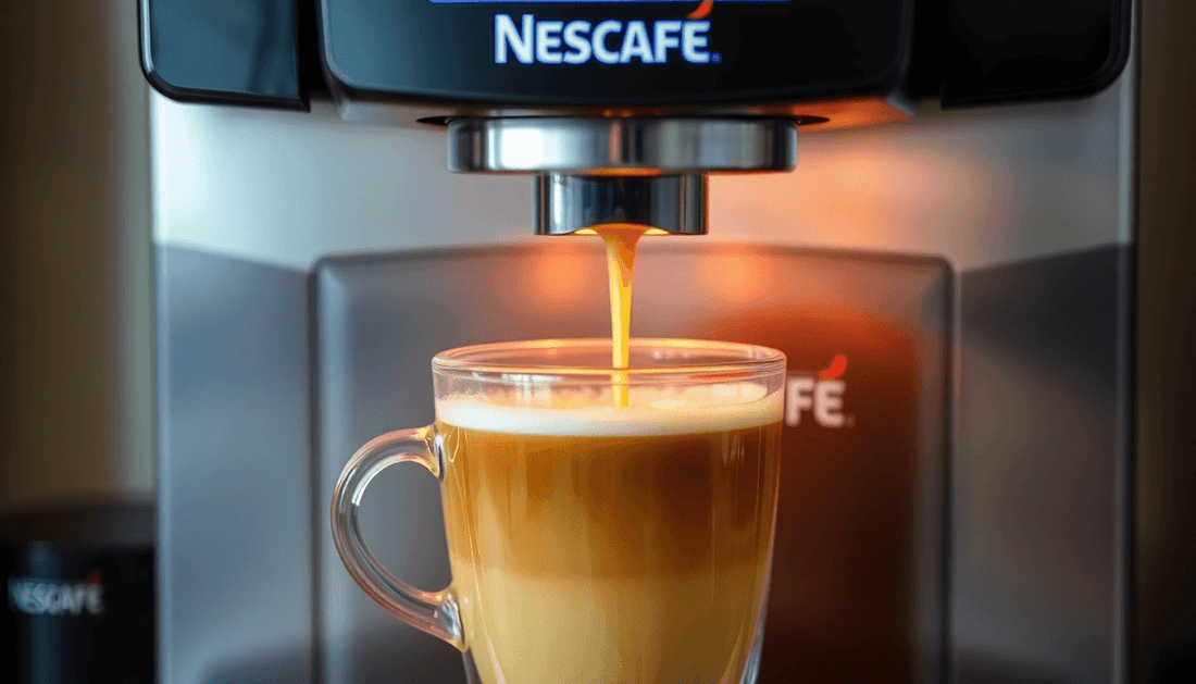 A Nescafe coffee machine brewing fresh coffee in Gurgaon