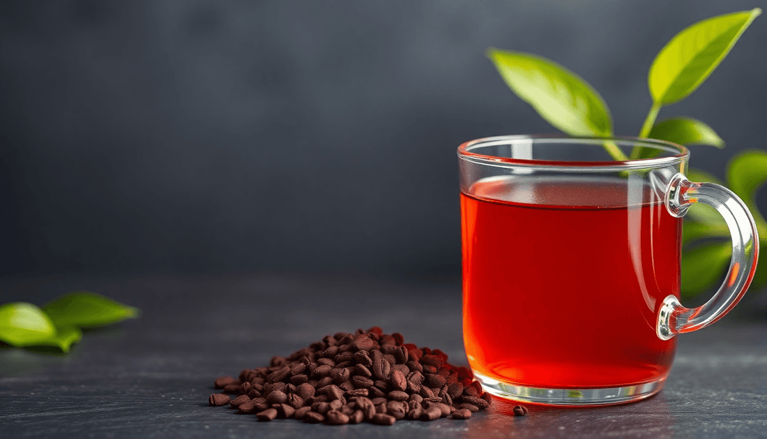 A cup of tea next to a 1 kg instant tea premix pack