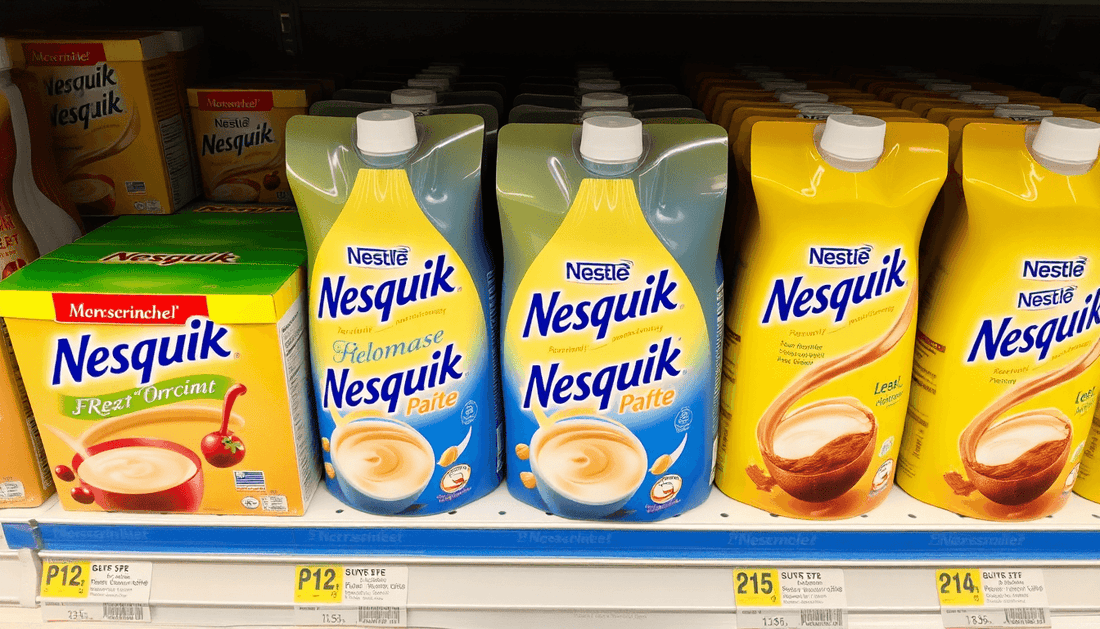 Nestlé products including Nesquik on store shelves