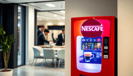 A Nescafe coffee vending machine in a modern office