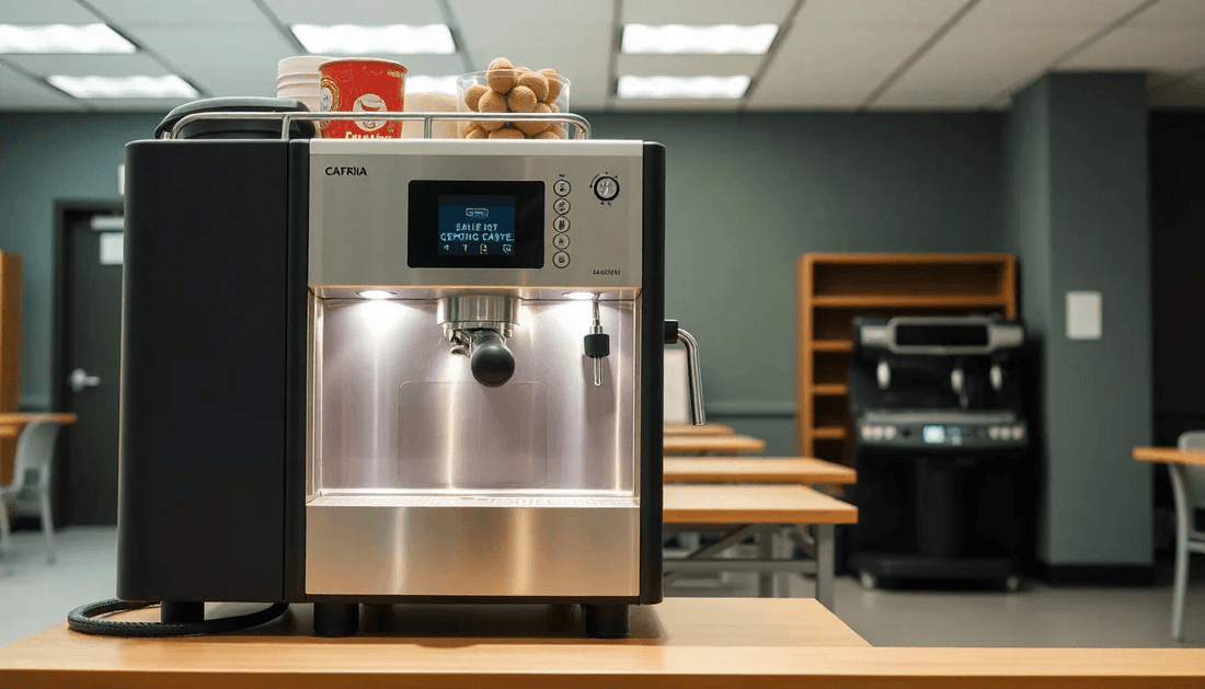 A coffee machine in a college cafeteria