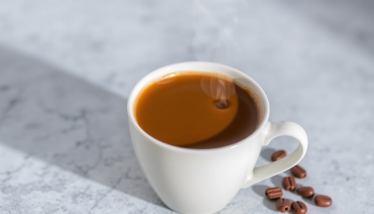 A steaming cup of Continental Speciale Instant Coffee