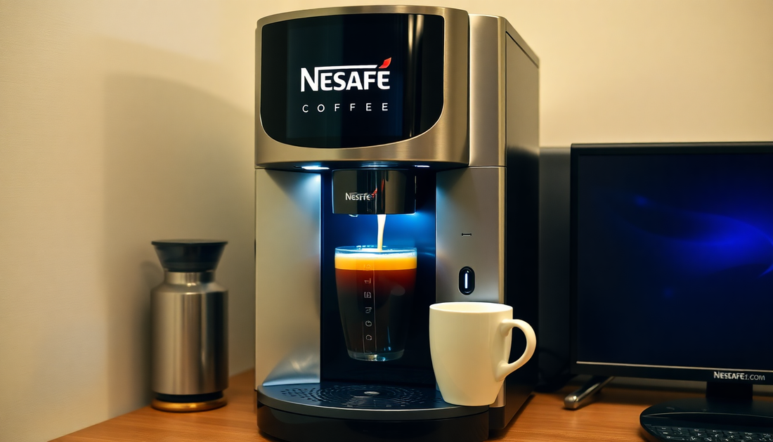 Nescafe coffee machine dispensing coffee in Andhra Pradesh office