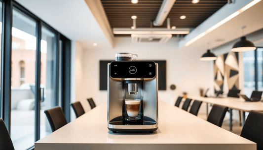 TATA MYBISTRO coffee machine in a modern office