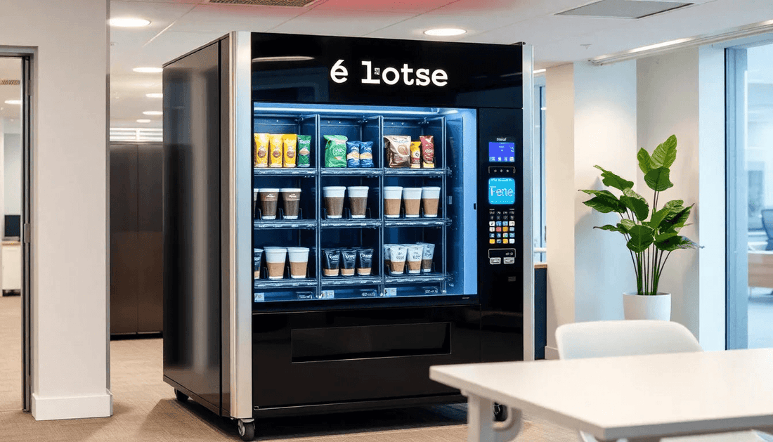A 6 lane coffee vending machine in an office