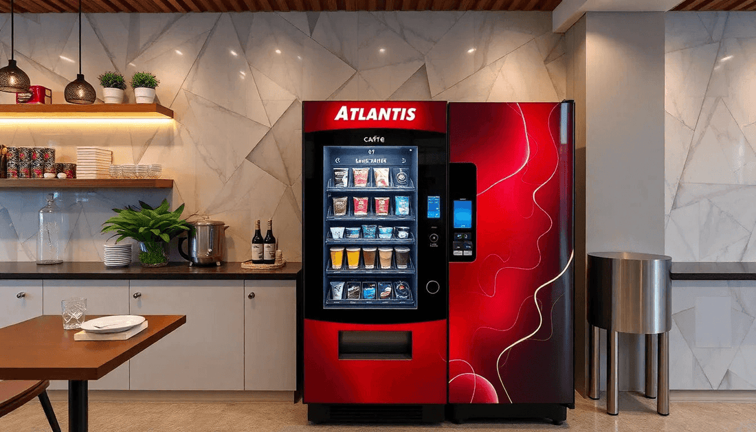 A sleek Atlantis coffee vending machine in Kolkata cafe
