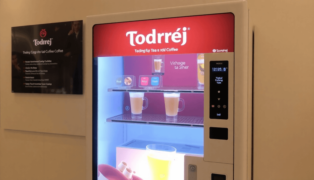 Godrej tea and coffee vending machine on display