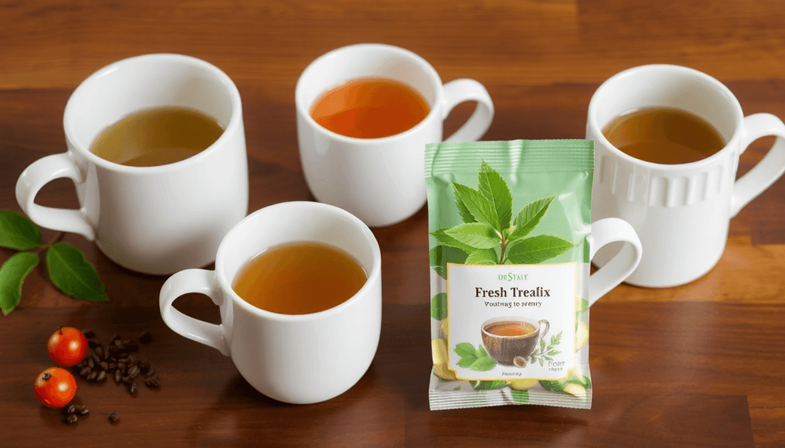 Fresh tea premix packets with brewing cups