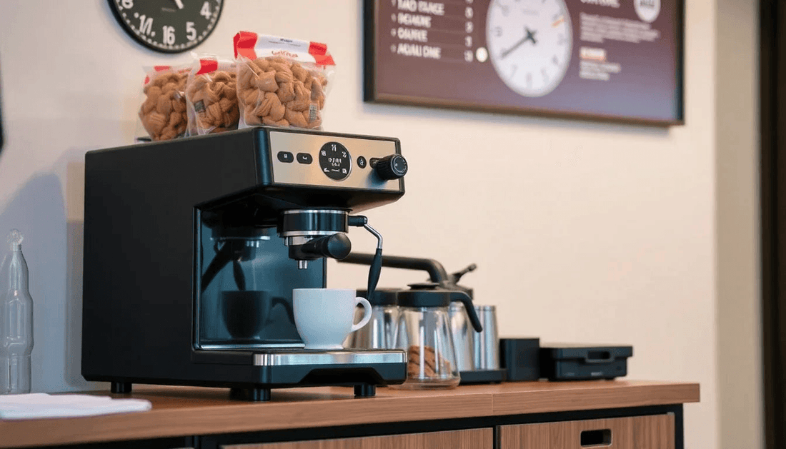 Affordable coffee machine on a rental display