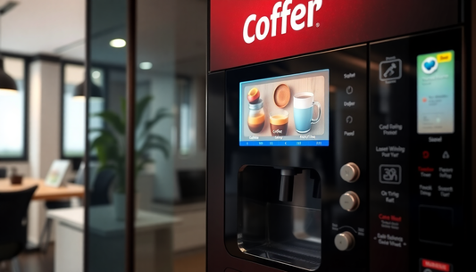 Coffee vending machine dispensing coffee in Indian office