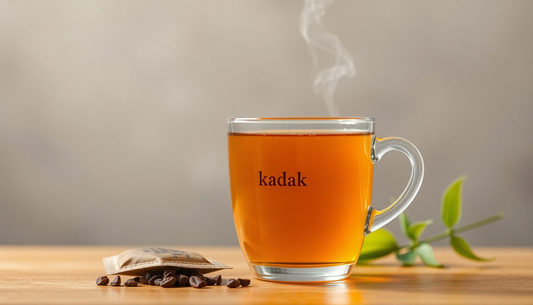 A cup of steaming sweetened kadak tea with tea premix packet