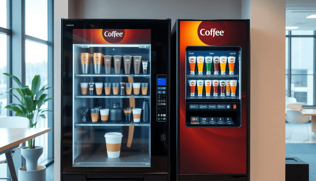 Modern coffee vending machine in an office setting