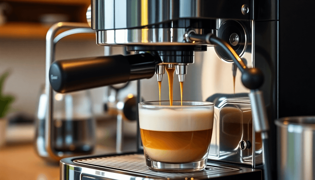 A modern coffee machine brewing fresh coffee