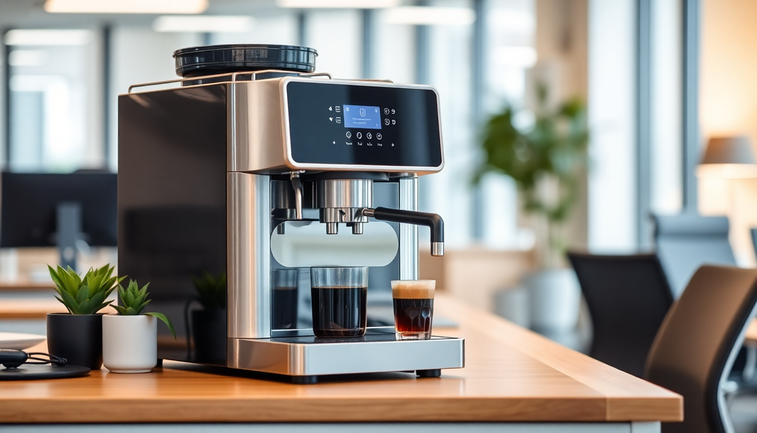 A modern coffee machine in an office setting