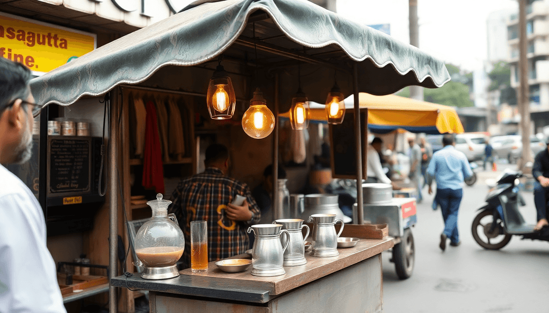 A street tapri serving masala chai in Mumbai