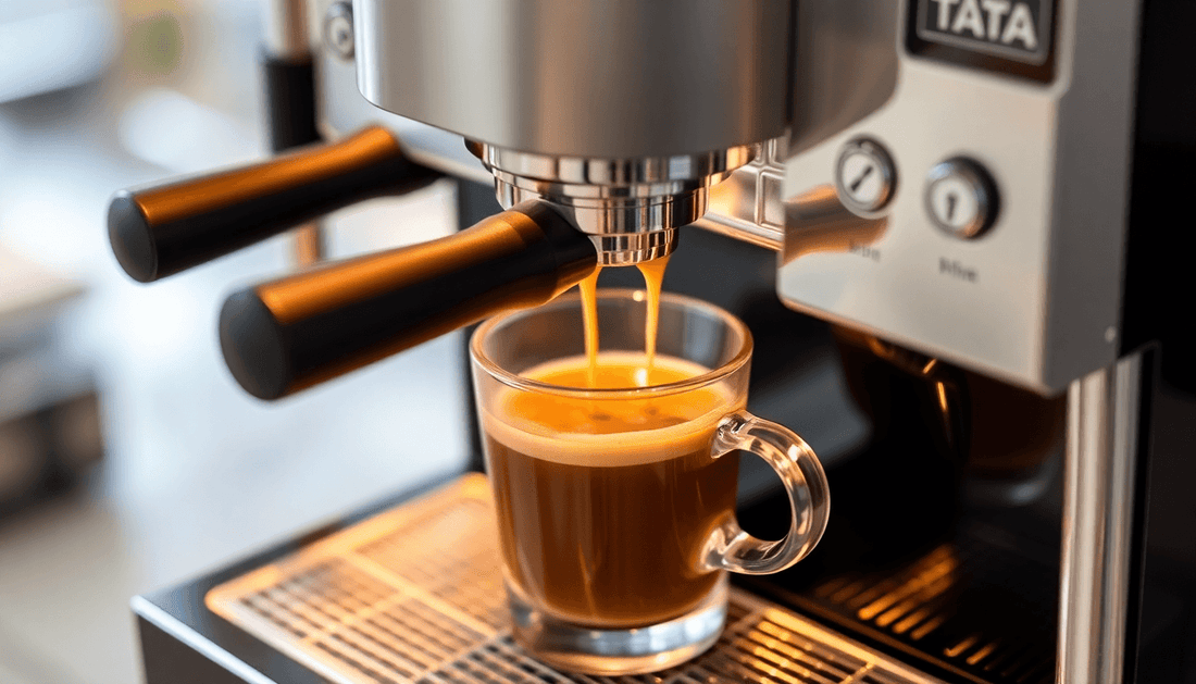 Tata Bistro coffee machine brewing fresh coffee