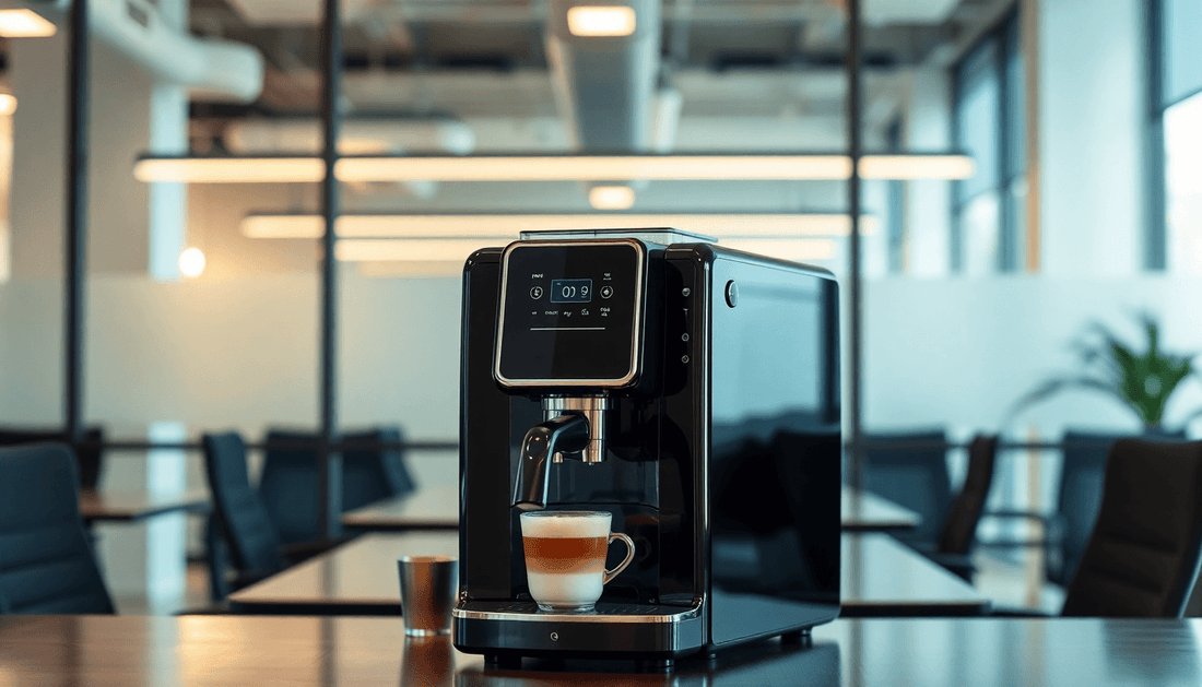 A sleek Godrej coffee machine in a modern office