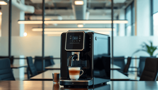 A sleek Godrej coffee machine in a modern office