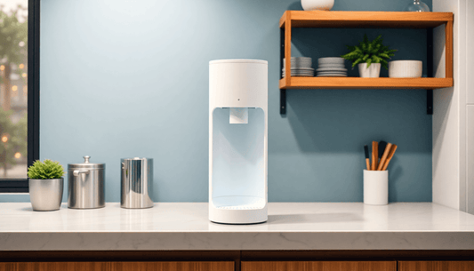 A compact water dispenser on a kitchen counter