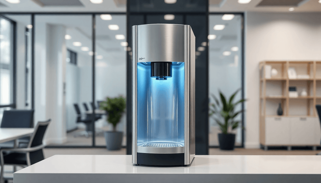 Modern water dispenser in a sleek office setting