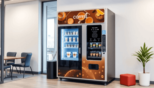 Modern coffee and tea vending machine in an office