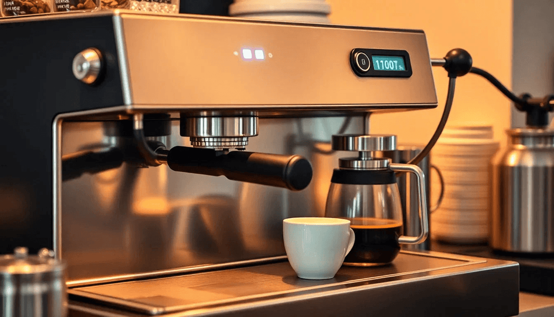 Modern coffee machine brewing fresh coffee in Tripura