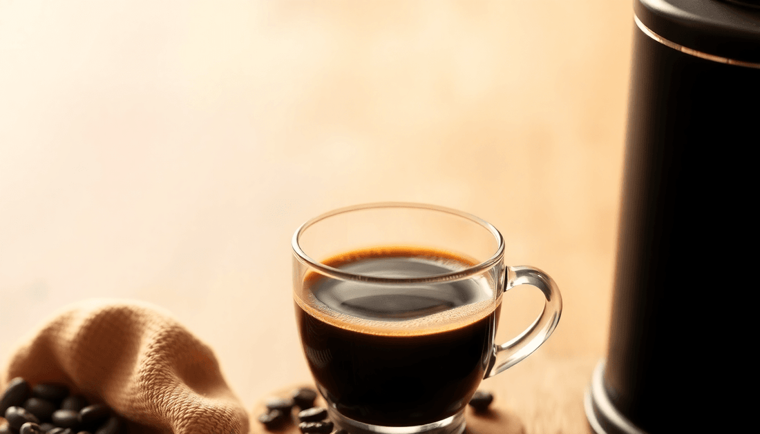 A steaming cup of premium smooth instant coffee