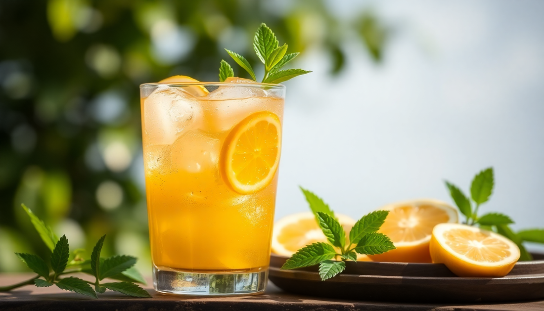 A glass of icy masala nimbu pani on a summer day