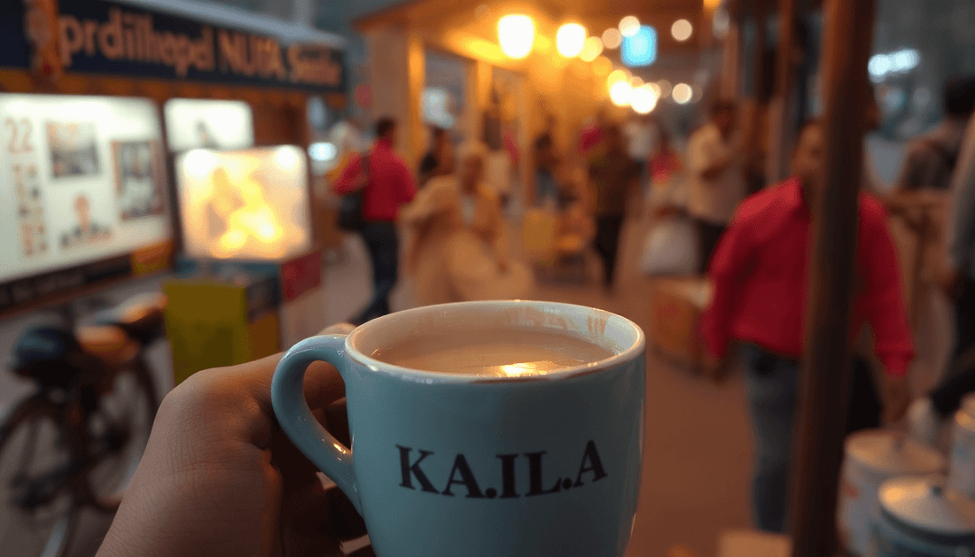 A steaming cup of kadak chai in a busy Noida street