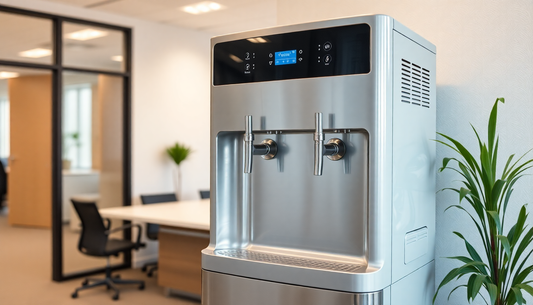 Modern Atlantis Jumbo Plus water dispenser in an office setting by Atlantis Jumbo Plus water dispenser dealer Noida