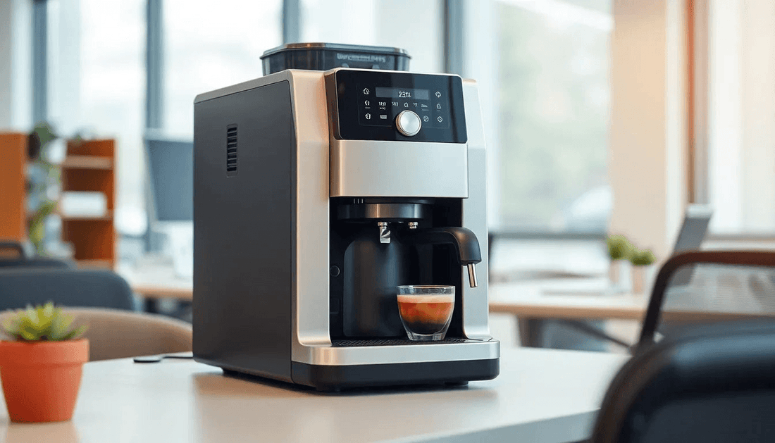 A modern coffee machine in an office setting