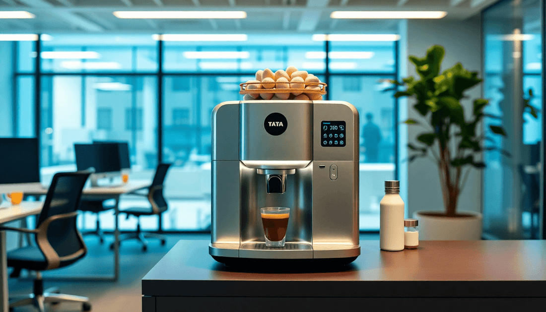 A Tata MyBistro coffee machine in a modern office
