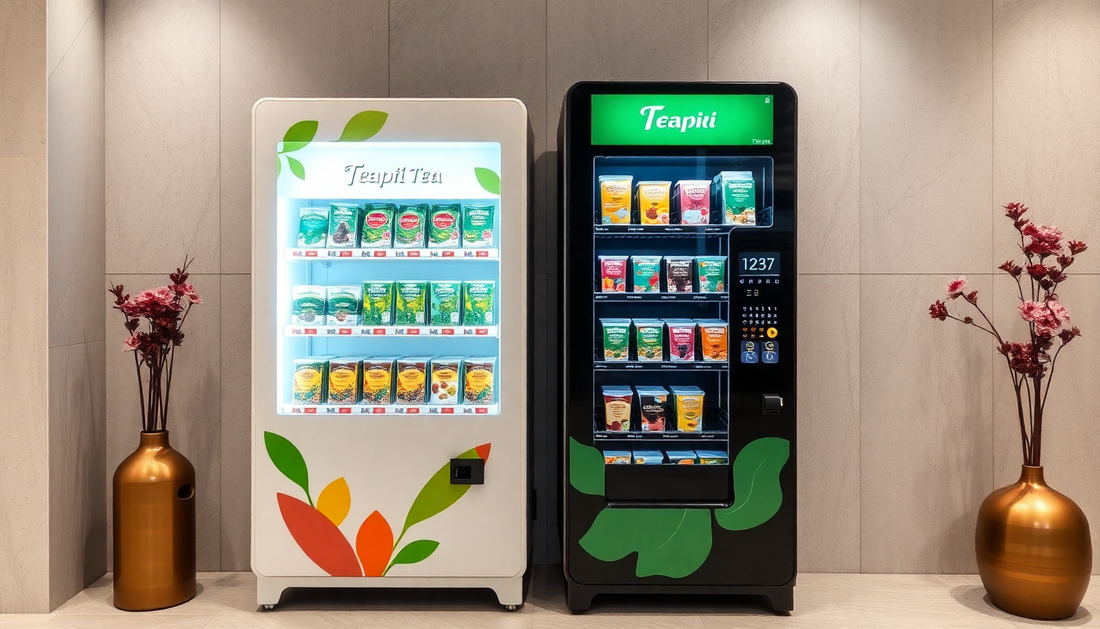 Modern tea vending machine at a stylish tapri