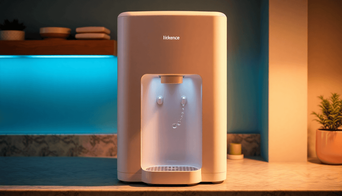 A small compact water dispenser machine on countertop