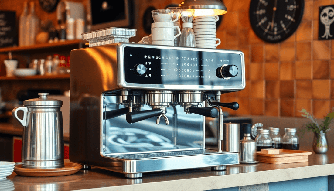 A modern coffee machine in an Indian café