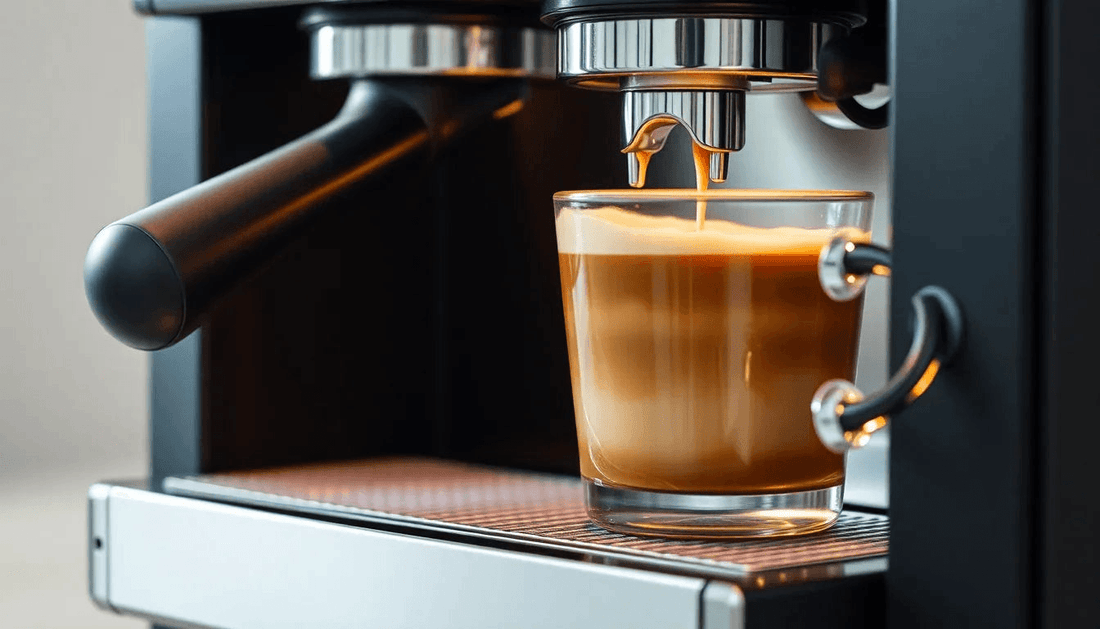 A modern coffee machine brewing fresh coffee