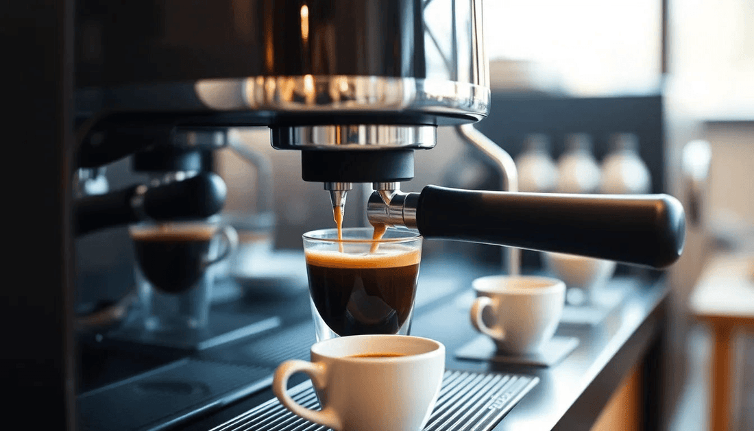 A modern coffee machine brewing fresh coffee in Amroha