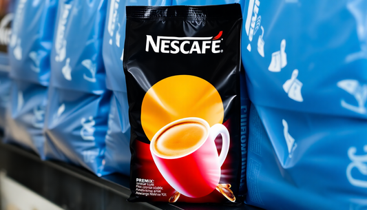 Bags of Nescafe premix arranged for wholesale