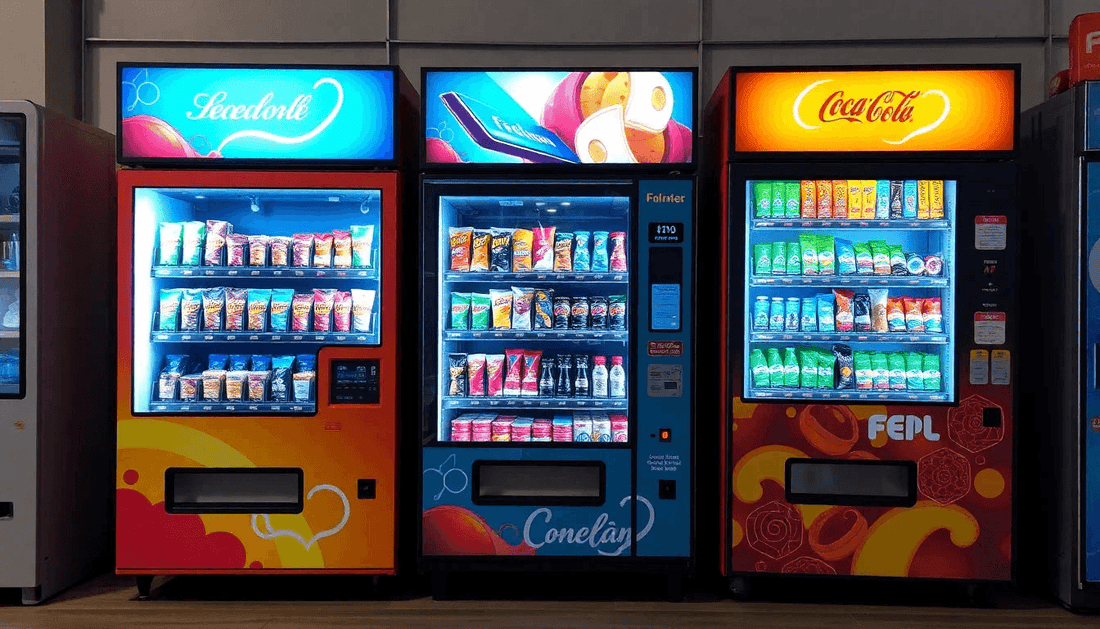 A vending machine dealer showcasing modern vending machines