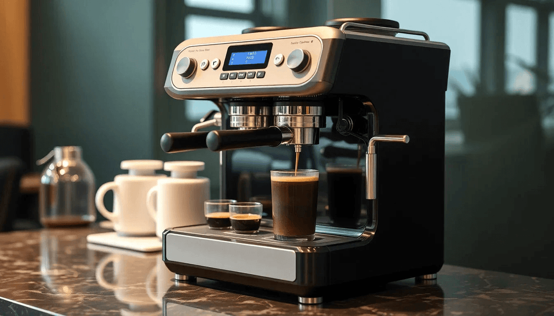 Modern coffee machine brewing coffee in Sikkim office