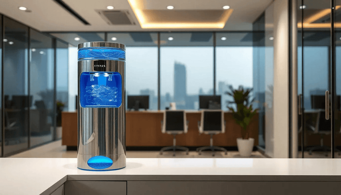 A sleek water cooler in a modern Faridabad office